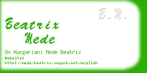 beatrix mede business card